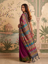MIMOSA Magenta Berhampuri Saree — pose 7 styling detail