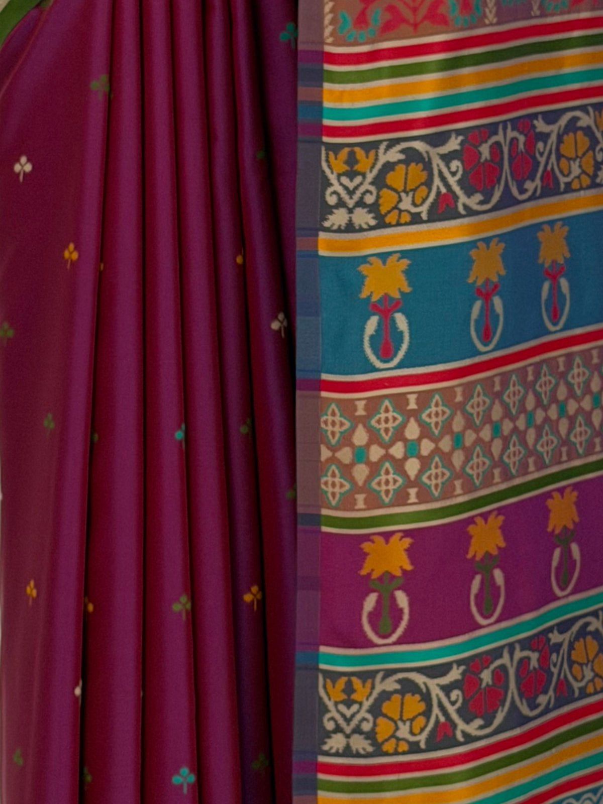 MIMOSA Magenta Berhampuri Saree — fleets shot full lifestyle