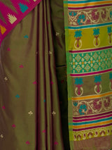 MIMOSA Olive Berhampuri Saree — fleets shot full lifestyle