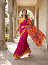 MIMOSA Rani Berhampuri Saree — pose 6 styling detail