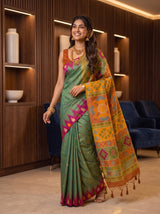 MIMOSA Sapphire Berhampuri Saree — pose 9 styling detail