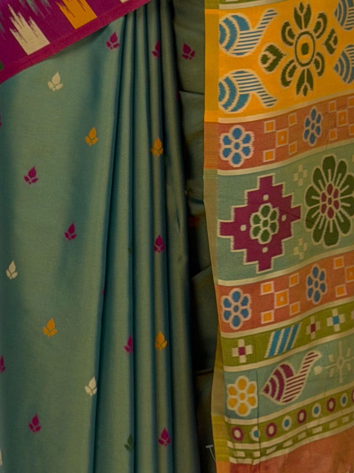 MIMOSA Sapphire Berhampuri Saree — fleets shot full lifestyle
