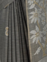 MIMOSA Grey Banarasi Saree — fleets shot full lifestyle