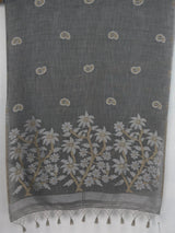MIMOSA Grey Banarasi Saree — pallu and zari work detail
