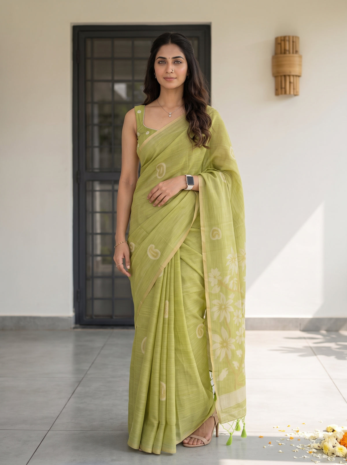 MIMOSA Liril Banarasi Saree — pose 3 styling detail