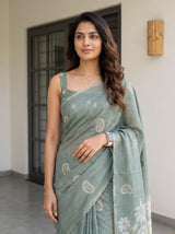 MIMOSA Rama Banarasi Saree — pose 10 styling detail