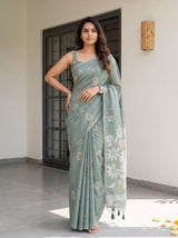 MIMOSA Rama Banarasi Saree — pose 4 styling detail