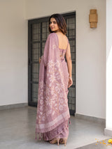 MIMOSA Wine Banarasi Saree — pose 7 styling detail