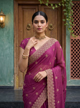 MIMOSA Gajari Banarasi Saree — pose 10 styling detail
