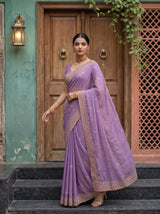 MIMOSA Lavender Banarasi Saree — pose 9 styling detail