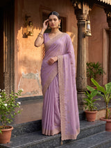MIMOSA Pink Banarasi Saree — pose 10 styling detail