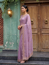 MIMOSA Pink Banarasi Saree — pose 3 styling detail