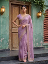 MIMOSA Pink Banarasi Saree — pose 4 styling detail