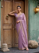 MIMOSA Pink Banarasi Saree — pose 5 styling detail