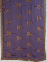 MIMOSA Lavender Banarasi Chiffon Saree — pallu and zari work detail