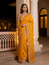 MIMOSA Gold Banarasi Saree — pose 5 styling detail
