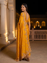 MIMOSA Gold Banarasi Saree — pose 7 styling detail