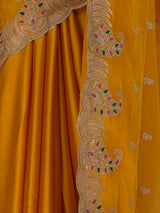 MIMOSA Gold Banarasi Saree — fleets shot full lifestyle