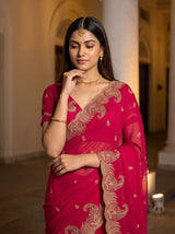 MIMOSA Rani Banarasi Saree — pose 10 styling detail