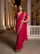 MIMOSA Rani Banarasi Saree — pose 4 styling detail