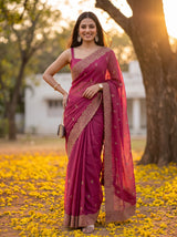 MIMOSA Gajari Banarasi Saree — pose 4 styling detail
