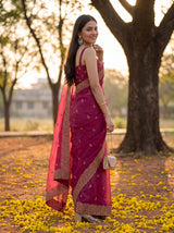 MIMOSA Gajari Banarasi Saree — pose 7 styling detail