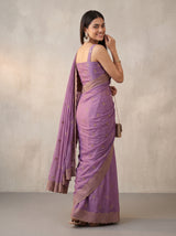 MIMOSA Lavender Banarasi Saree — pose 7 styling detail