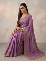 MIMOSA Lavender Banarasi Saree — pose 8 styling detail