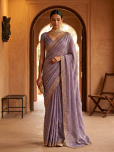 MIMOSA Lavender Banarasi Chiffon Saree — Saree Shot