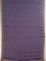 MIMOSA Lavender Banarasi Chiffon Saree — pallu and zari work detail