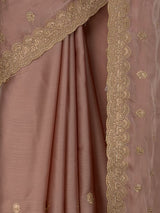 MIMOSA Peach Banarasi Chiffon Saree — fleets shot full lifestyle
