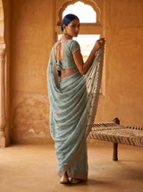 MIMOSA Rama Banarasi Chiffon Saree — pose 7 styling detail