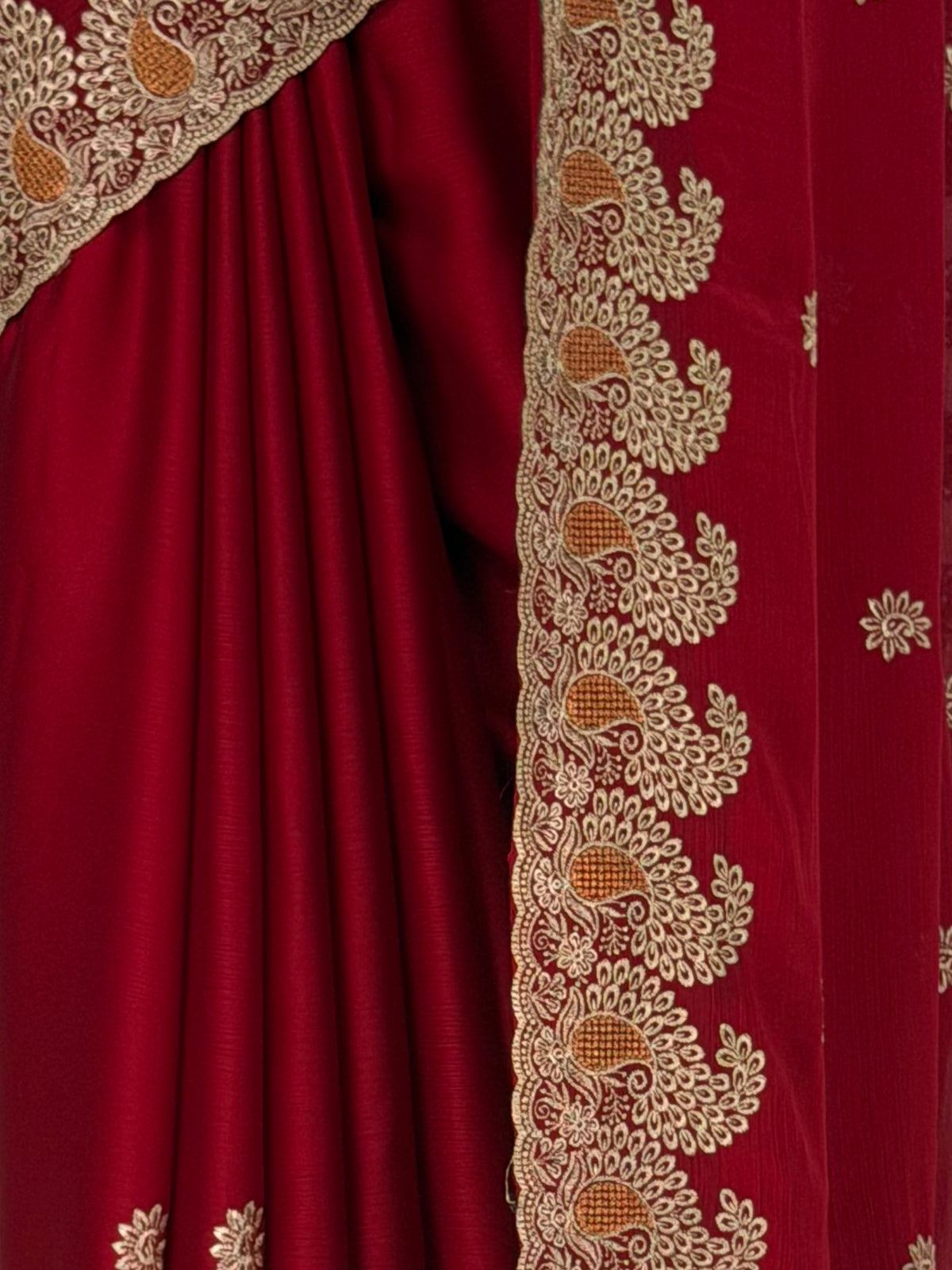 MIMOSA Maroon Banarasi Saree — fleets shot full lifestyle