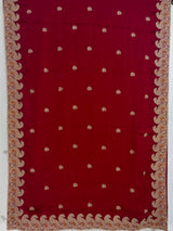 MIMOSA Maroon Banarasi Saree — pallu and zari work detail