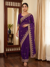 MIMOSA Purple Banarasi Saree — pose 6 styling detail