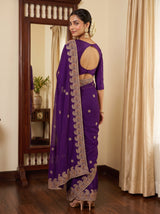 MIMOSA Purple Banarasi Saree — pose 7 styling detail