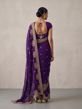 MIMOSA Purple Banarasi Saree — pose 2 styling detail