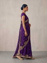 MIMOSA Purple Banarasi Saree — pose 3 styling detail