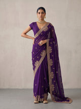 MIMOSA Purple Banarasi Saree — pose 4 styling detail