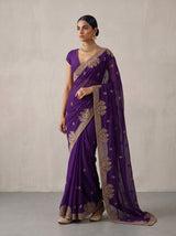 MIMOSA Purple Banarasi Saree — pose 5 styling detail