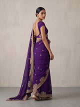 MIMOSA Purple Banarasi Saree — pose 9 styling detail