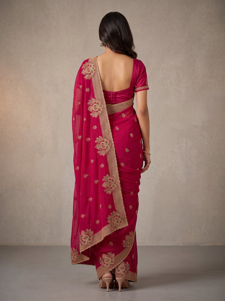 MIMOSA Rani Banarasi Saree — pose 2 styling detail