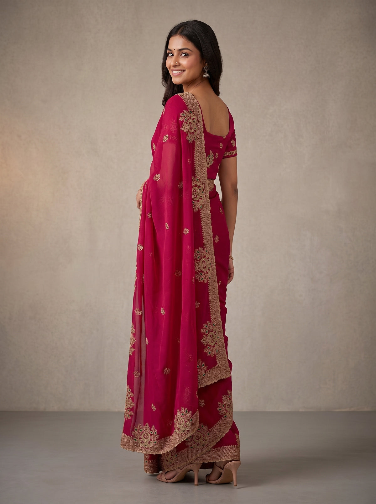 MIMOSA Rani Banarasi Saree — pose 7 styling detail