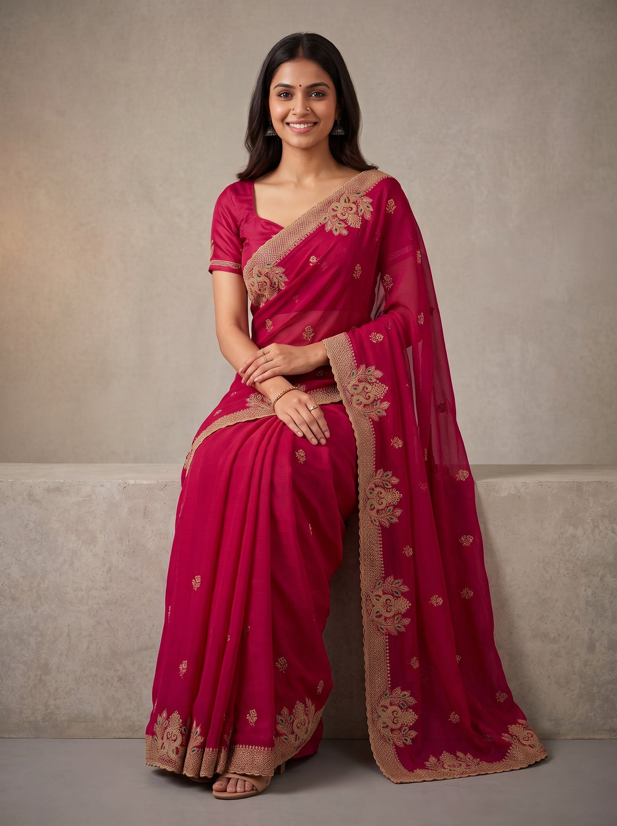 MIMOSA Rani Banarasi Saree — pose 8 styling detail