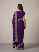 MIMOSA Purple Banarasi Saree — pose 2 styling detail