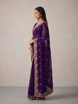MIMOSA Purple Banarasi Saree — pose 3 styling detail