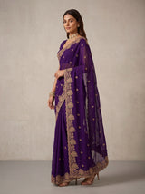 MIMOSA Purple Banarasi Saree — pose 7 styling detail