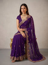 MIMOSA Purple Banarasi Saree — pose 8 styling detail