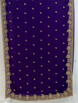 MIMOSA Purple Banarasi Saree — pallu and zari work detail