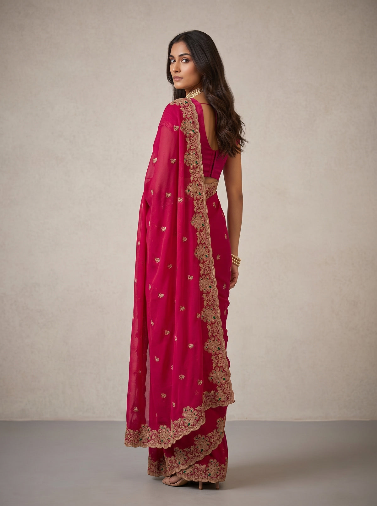 MIMOSA Rani Banarasi Saree — pose 7 styling detail